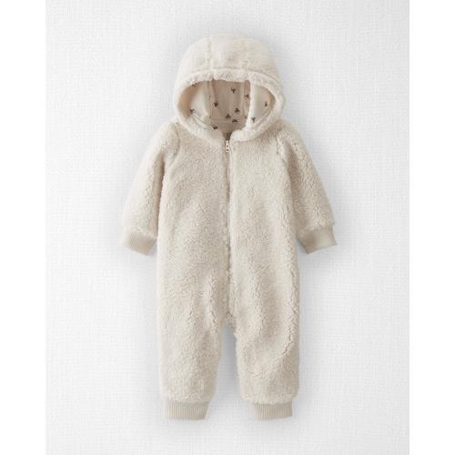 Carter's Little Planet Baby Recycled Sherpa Hooded Jumpsuit - 9M - Style,Sweet Cream