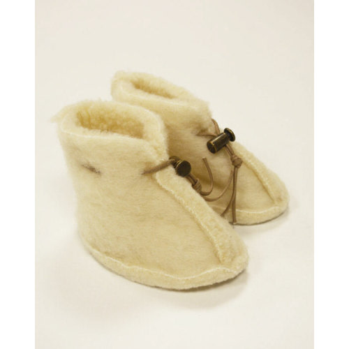 Merino Wool Baby Booties - Natural White