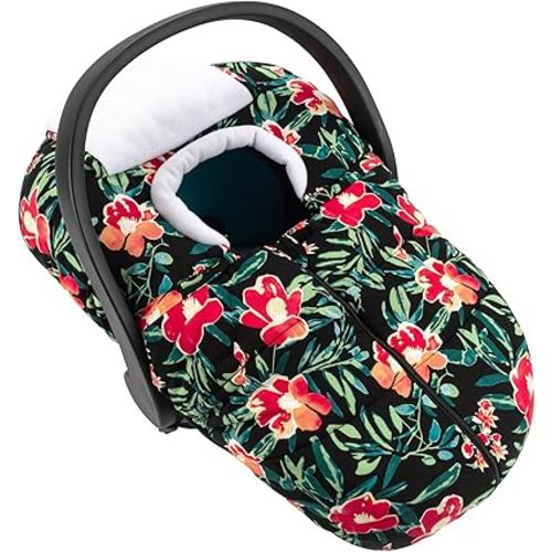 SERAPHY Car Seat Covers for Babies, Winter Baby Car Seat Covers, Universal Carseat Covers Canopies for Boys and Girls, Warm Infant Car Seat Covers —Flowers