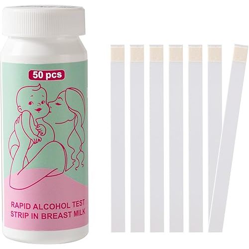 50 Pcs Alcohol Test Strips for Breastmilk Home Kit for Nursing Postpartum Mothers Gifts Breast Milk Breastfeeding Supplies Essentials Fast Easy High Sensitivity for Breast Feeding Moms
