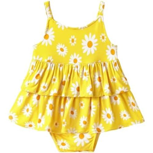 Baby Girl Bodysuit Ruffle Sleeveless Jumpsuit Cute One Piece Cool Summer Outfit, Viscose from Bamboo