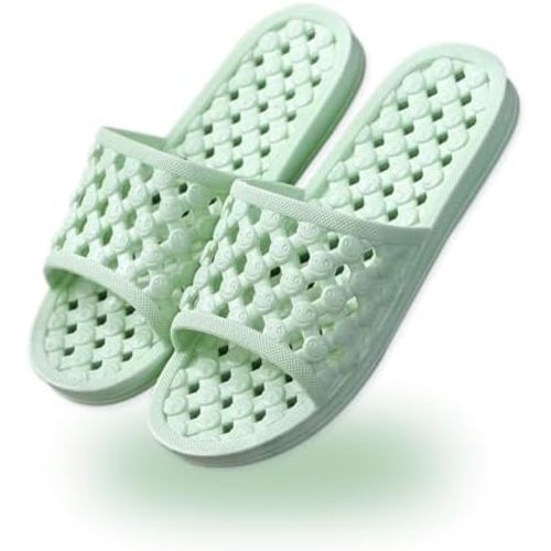AYYDMY Quick Drying Shower Slippers for Women Men, Non Slip House Shoes Cushioned Thick Sole Bathroom Sandals Indoor Outdoor Soft Platform Sandals for Living Room, Shower, Pool, Beach, SPA, Gym