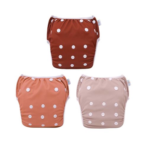 Babygoal Swim Diapers 3 Pack for 8M-3T Infant and Toddler, Reusable Adjustable Washable for Baby Swimming Lessons 3ZSD39-B