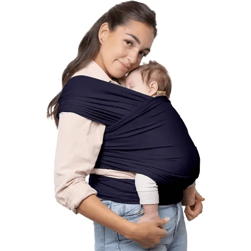Boba Baby Wrap Carrier - Original Baby Carrier Wrap, Baby Sling for Newborns - Baby Wearing Essentials - Newborn Wrap Swaddle Holder, Newborn to Toddler Infant Baby Sling, 7-35 lbs (Navy Blue)