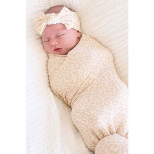 Lovely Leopard Bamboo Waffle Oversized Swaddle Blanket