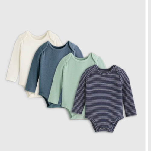 The Softest Rib Long Sleeve Bodysuit 4-Pack