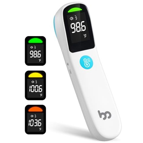 femometer family Thermometer for Adults and Kids, Automatic Measurement Within 1-3cm, Fast Accurate Baby Thermometer with Fever Alarm and Mute Mode, FSA HSA Eligible, White