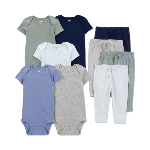 Baby 9-Piece Short-Sleeve Bodysuits & Pull-On Pants Set | Carter's