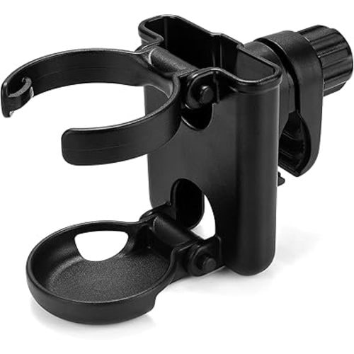 Accmor Stroller Cup Holder with Phone Holder, Foldable Universal Cup Holder, 360 ° Rotatable Bottle Holder for Stroller, Bike, Wheelchair, Walker, Scooter