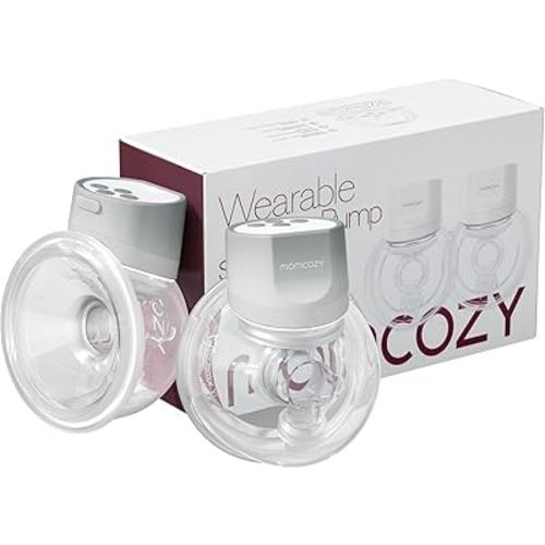 Momcozy Hands-Free Breast Pump S12 Pro, Wearable & Portable Pump with Soft DoubleFit Flange, 3 Modes | 9 Levels Double Electric Pump, Smart Display, 24mm, 2 Pack, Cozy Grey