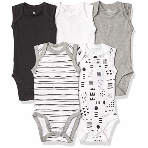 HonestBaby unisex-baby Sleeveless Bodysuits One-piece 100% Organic Cotton for Baby Boys, Girls, Unisex