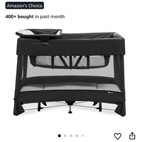 4moms Breeze Plus Portable Playard with Removable Bassinet and Baby Changing Station, Easy One-Handed Setup, from The Makers of The mamaRoo