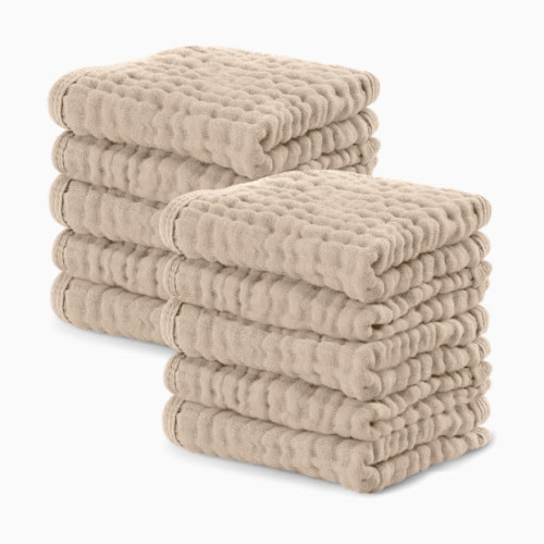 6-Layer Muslin Baby Washcloths Set - Sand