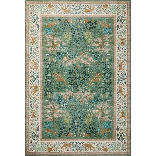 Loloi Rifle Paper Co. Canopy Collection CNP-02 Sage/Blush 7'-6" x 9'-6" Area Rug