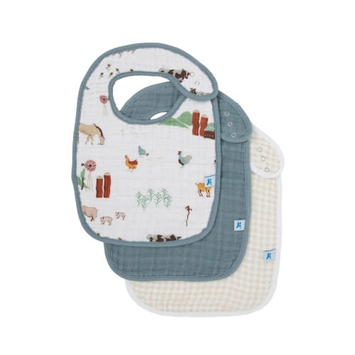 3-Pack Classic Cotton Muslin Bibs