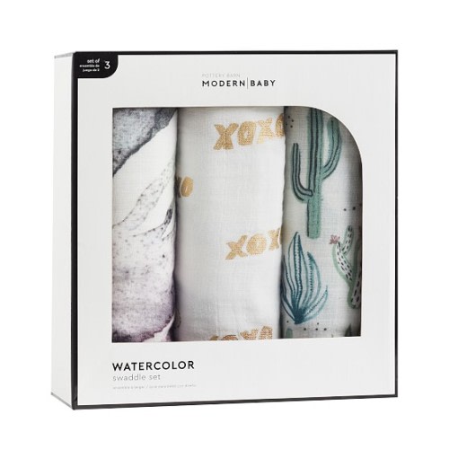 Watercolor Muslin Swaddle Set