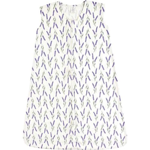 Touched by Nature Unisex Baby Organic Cotton Sleeveless Wearable Sleeping Bag, Sack, Blanket, Lavender, 6-12 Months