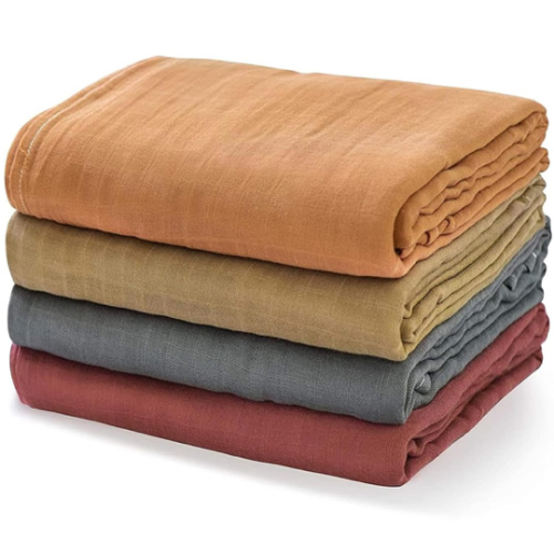 Momcozy Muslin Swaddle Blankets for Baby Boys and Girls, 4-Pack Breathable and Skin-Friendly Receiving Blanket Wrap, Baby Essentials, Registry & Gift, 47 x 47 inches