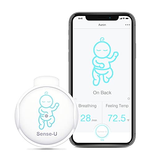 Sense-U Baby Breathing Monitor - Tracks Baby's Breathing Movement, Temperature, Rollover and Sleeping Position for Baby Safety with Audio Alarm on Smartphones, Green
