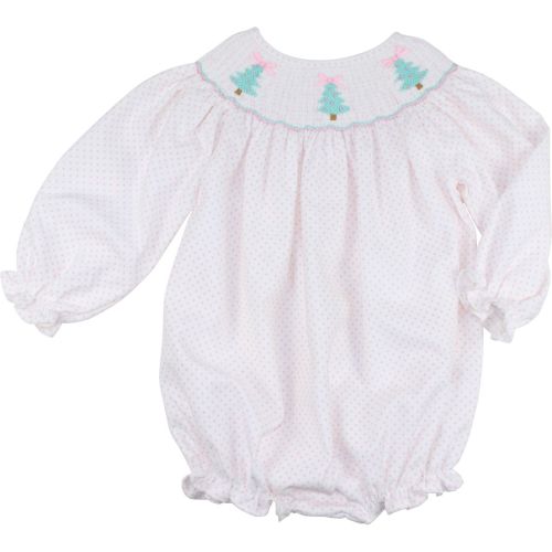Pink Dot Corduroy Smocked Christmas Tree Bubble – Cecil & Lou