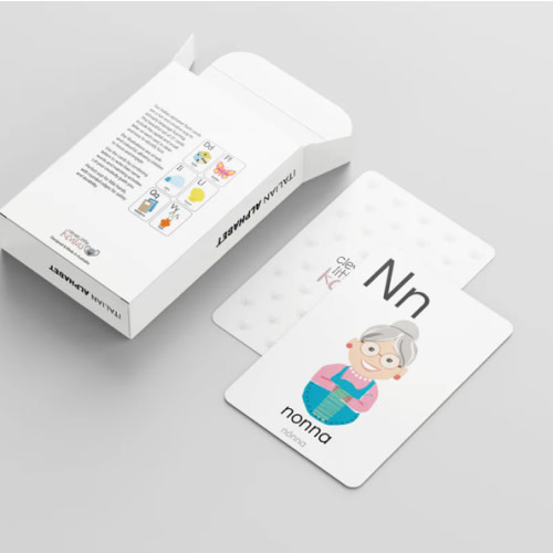 Italian Alphabet Flash Cards – Clever Little Koalas