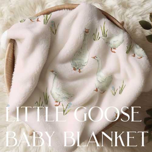 Customized Baby Blanket Girl Goose Blanket Personalized Hospital Newborn Name Blanket Goose Nursery Decor Custom Baby Hospital Blanket Name