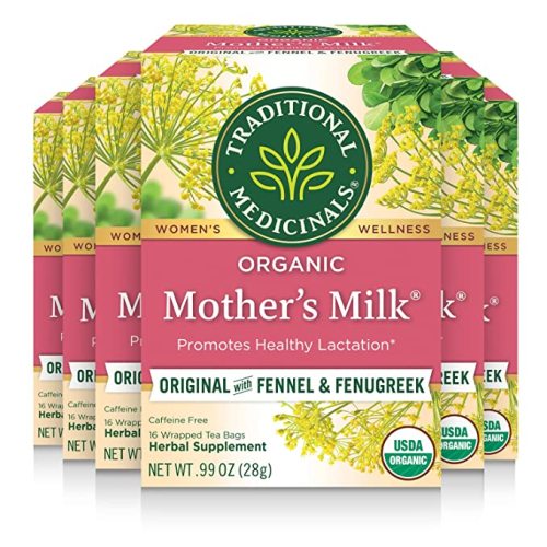 Traditional Medicinals - Organic Mother's Milk Herbal Tea (6 Pack) - Promotes Healthy Lactation in Breastfeeding Moms - 96 Tea Bags Total