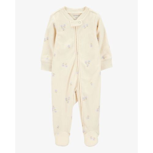 Baby Floral Print Zip-Up Terry Sleep & Play Pajamas - Carter's | Carter's