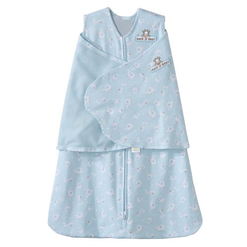 HALO 100% Cotton Sleepsack Swaddle, Turquoise Animal Friends, Small