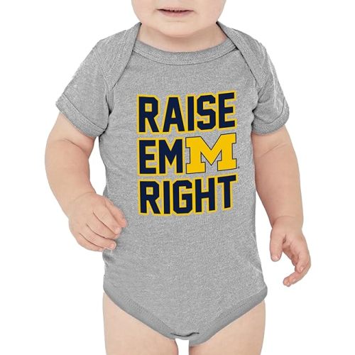 Little King NCAA Raise Em Right Short Sleeve Romper-Infant Sizes 0-3M 6M 12M