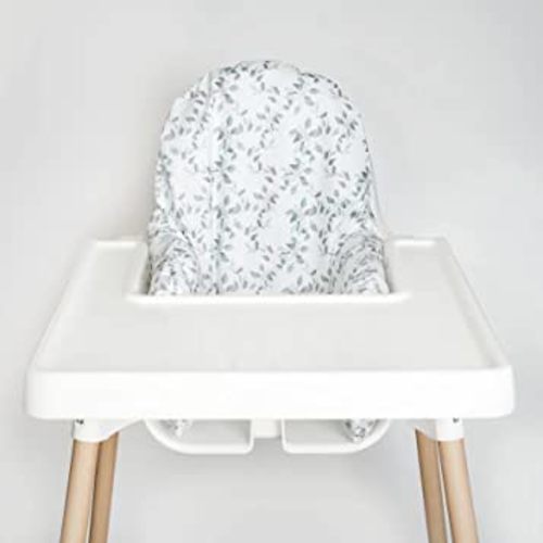 Highchair Cushion Cover for Inflatable Cushion, Compatible for IKEA Antilop Highchair, High Chair Accessories Stain-Proof and Wipeable Cushion Cover (Cushion NOT Included)(Botanical)
