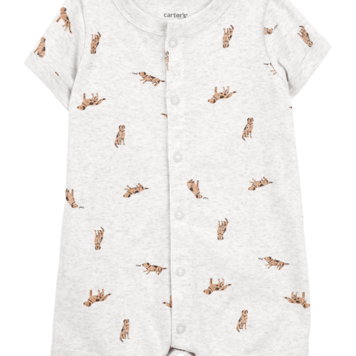 Grey Baby Dog Short-Sleeve Romper - Grey | Carter’s Oshkosh Canada