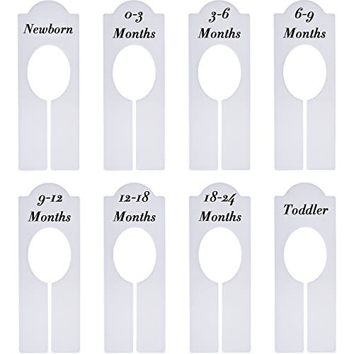 Closet Dividers Baby Nursery Clothing Rack Size Dividers Boy Girl Closet Organizer Dividers with Sizes Newborn to 18-24 Months (8 Pieces)