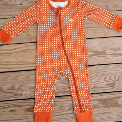 Baby Zip Up - Texas - Orange & White – BURLEBO