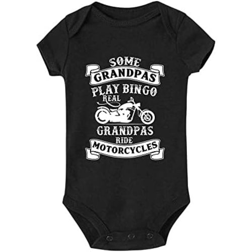 Grandpas Ride Motorcycles Unisex Cotton Baby Bodysuit Short Sleeve Crawl Clothes