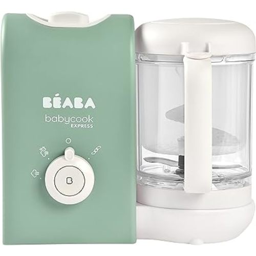 BEABA Babycook Express - the Fastest Babycook, Baby Food Maker, Baby Food Processor, Baby Food Steamer, Large Capacity, Make 34 Servings of Healthy Food for Baby in 15 Mins, Baby Essentials, Sage