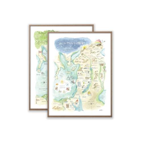 "Bible Story Watercolor Maps" Set