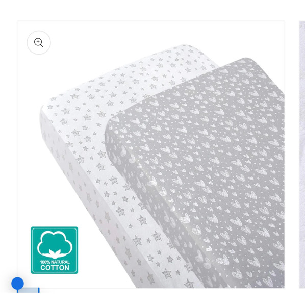 Waterproof Natural Bamboo Mattress Protector Compatible with Nestig Mini Crib - 2 Pack