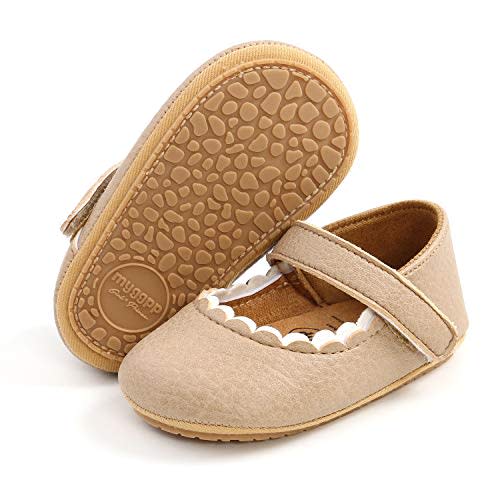 Meckior Infant Baby Girls Soft Sole Bowknot Princess Wedding Dress Mary Jane Flats Prewalker Newborn Light Baby Sneaker Shoes