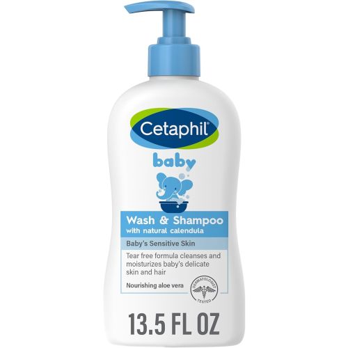 Cetaphil Baby Wash & Shampoo with Organic Calendula ,Tear Free , Paraben, Colorant and Mineral Oil Free , 13.5 Fl. Oz