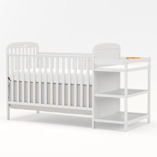 Latitude Run® 3-In-1 Convertible Baby Crib With Changing Table Combo & Reviews | Wayfair