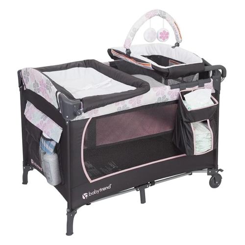 Baby Trend Lil Snooze™ Deluxe Nursery Center® Playard, Floral Rain