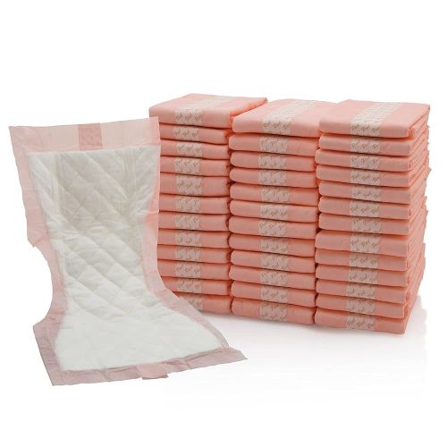 Extra Large Super-Absorbent Contoured Hospital Style Pad Liners [Pack of 40] 7" Wide X 14" Long - Maternity Pads for Heavier Post Birth Protection - Incontinence Liners 7x14 inches