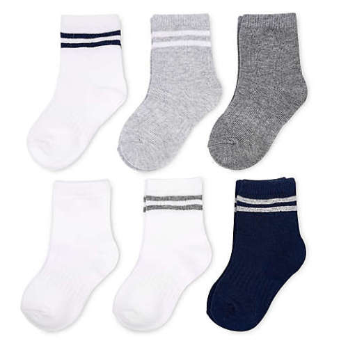 On the Goldbug™ Size 12-24M 6-Pack Ribbed Crew Socks