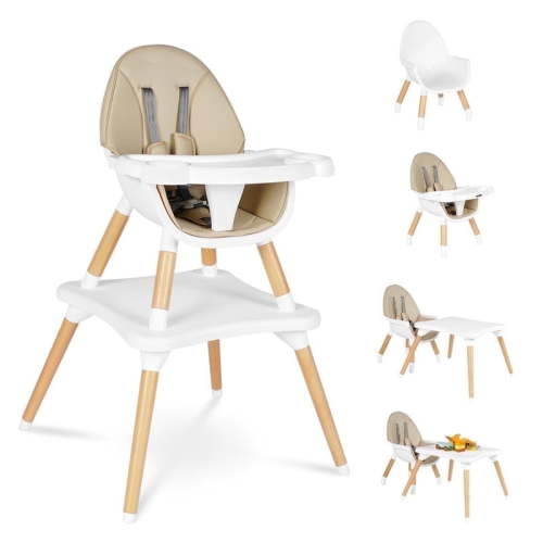 Gofirst 6 in 1 Convertible High Chair for Babies and Toddlers, Baby Chair Beige