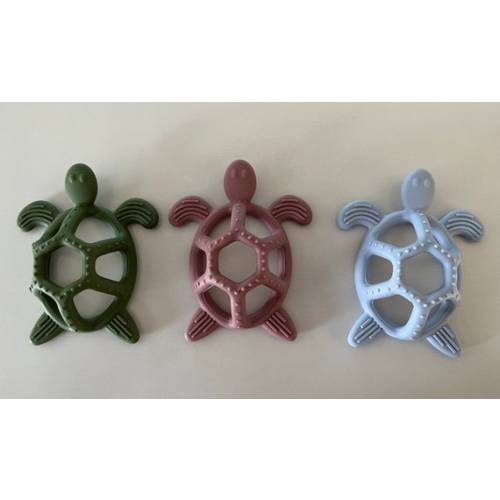 Turtle Silicone Textured Teether Cute Adorable Baby Gift BPA (Color - Green)