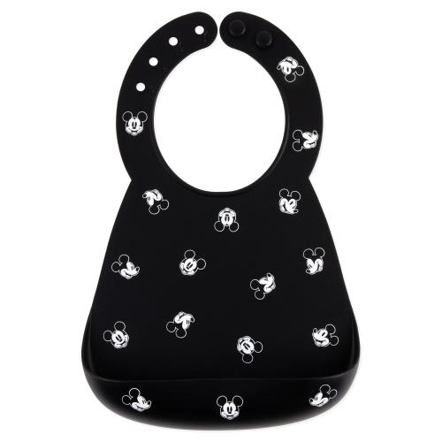 Mickey Mouse Black and White Silicone Bib +Catch-All Pocket | Bumkins