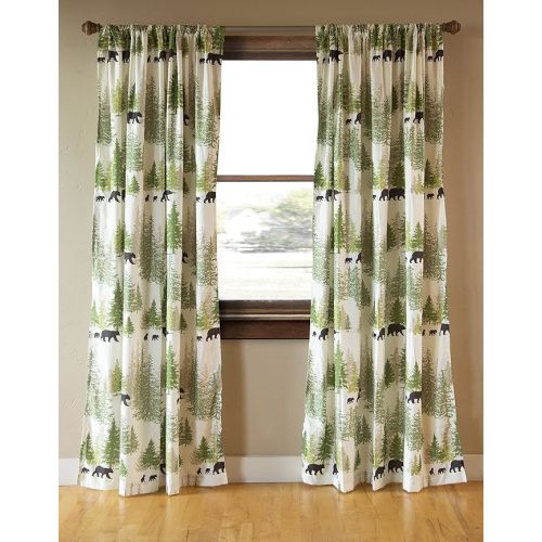 CARSTENS, INC. Printed Curtain Panel Set, Rustic Cabin & Lodge, 2 Panels (54" x 84" Each), Pine Wilderness