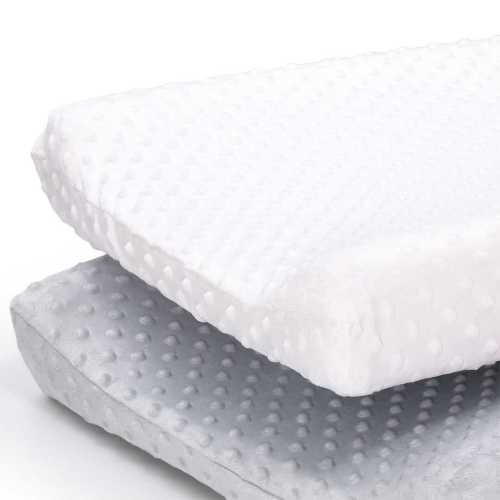 Gray & White Minky Baby Changing Pad Covers Set of 2