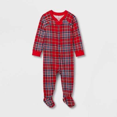 Baby Plaid Holiday Matching Family Pajama Union Suit - Wondershop™ Red 3-6m